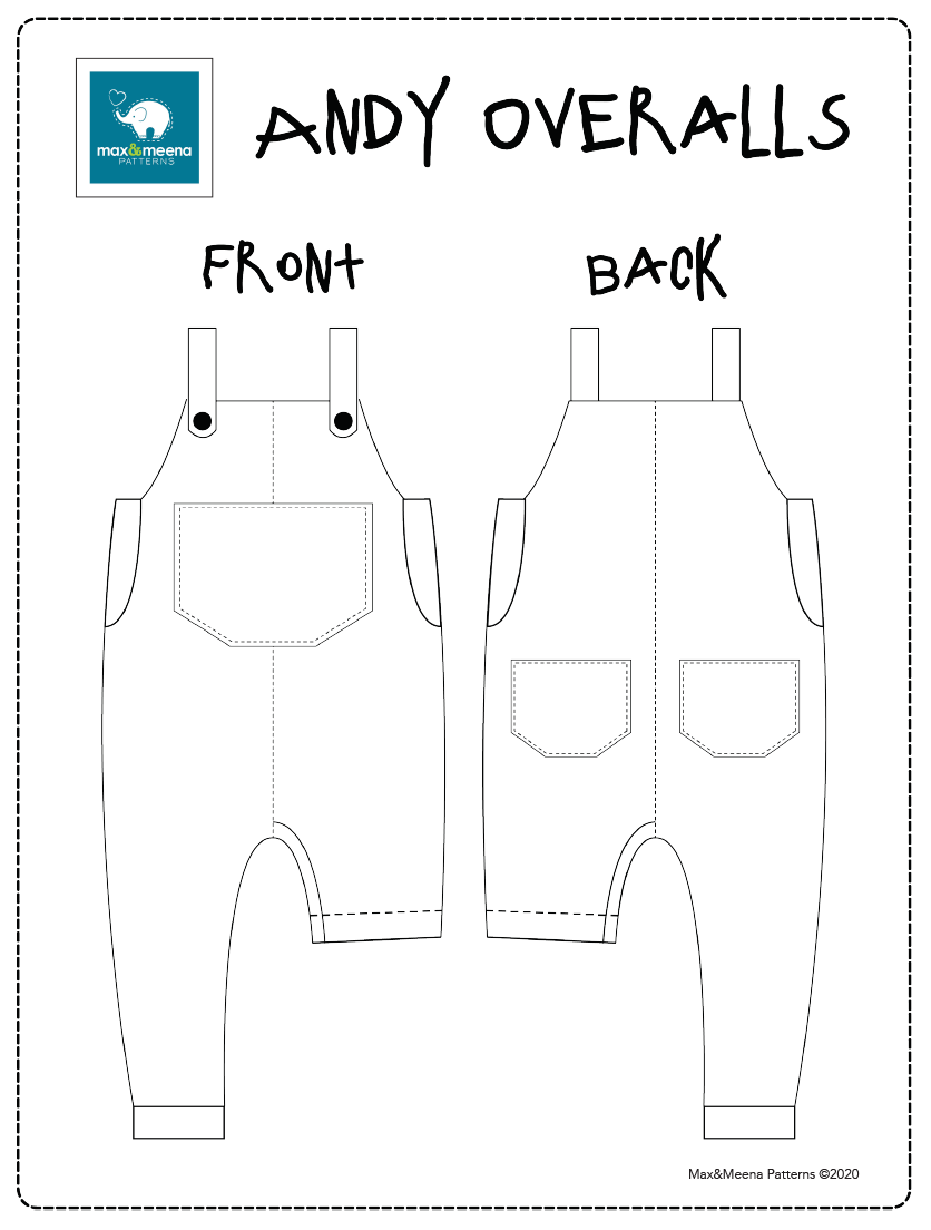 Andy Overalls -Sewing PDF Pattern- **Projector/A0 Friendly**